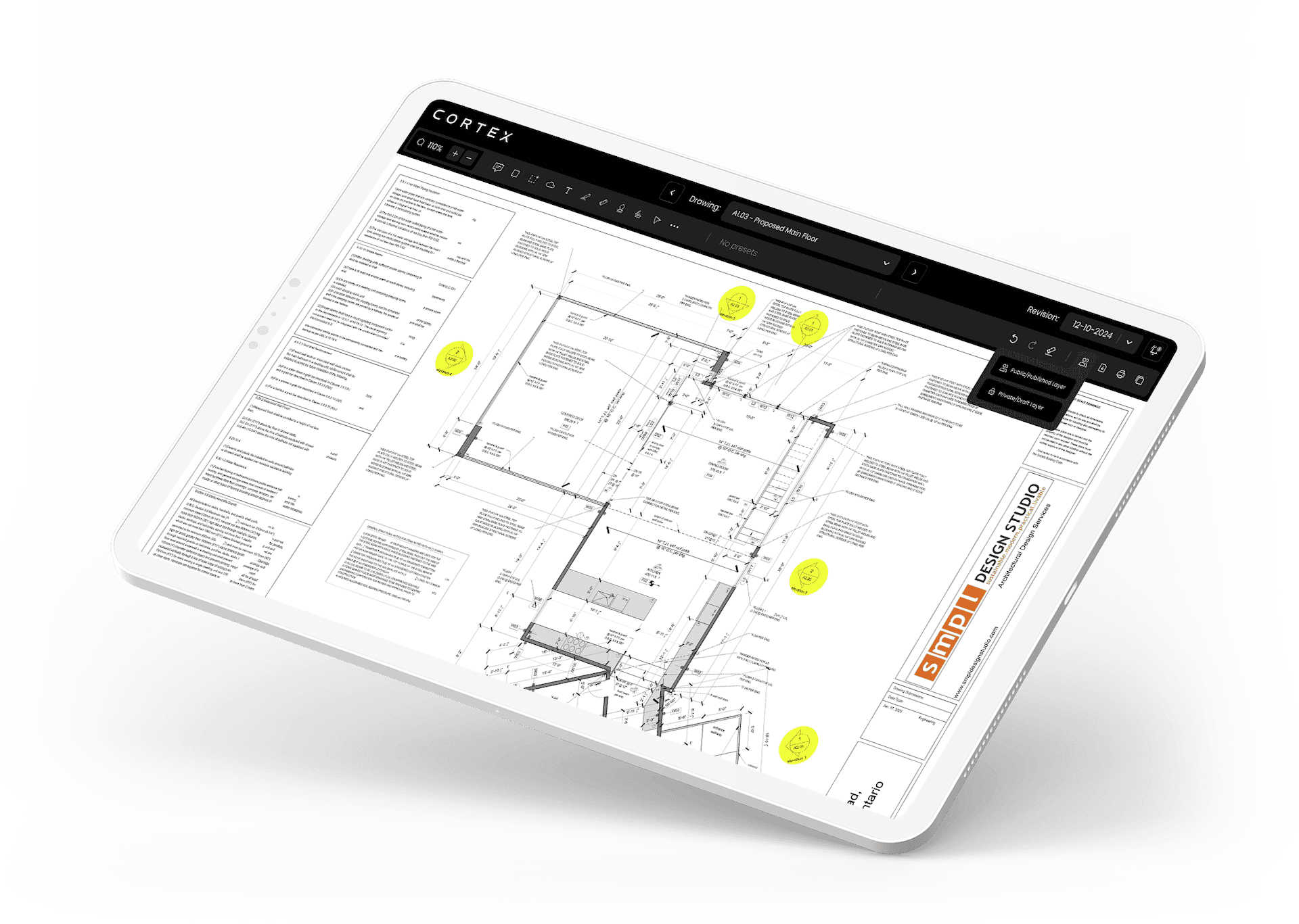 Cortex application on a tablet
